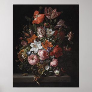 Blommor i en Glass vas, 1704 Poster