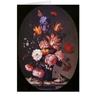 Blommor i en Glass vas Hälsningskort