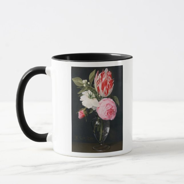 Blommor i en glass vas mugg (Vänster)