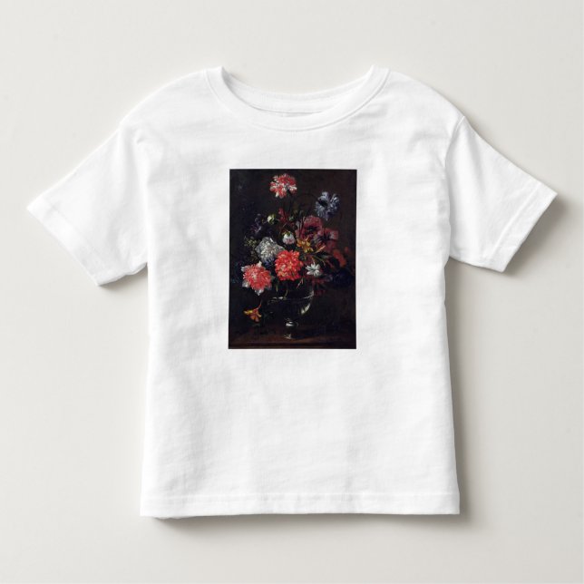 Blommor i en Glass vas T Shirt (Framsida)