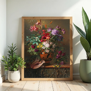 Blommor i en grekisk vas av J.J. van Os Poster