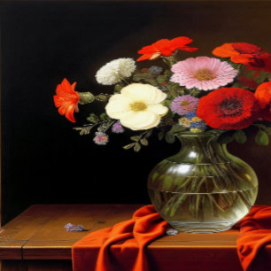 Blommor i en kanvas i vas