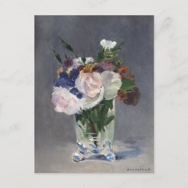 Blommor i en kristallvas | Édouard Manet Vykort (Framsida)
