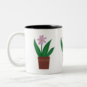 Blommor i en krukamugg Två-Tonad mugg