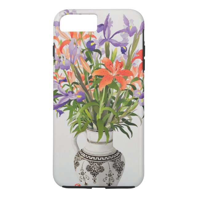 Blommor i en svartvit tillbringare Case-Mate iPhone skal (Baksida)