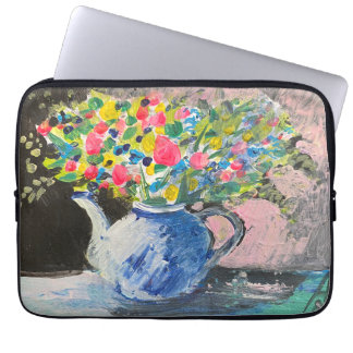 Blommor i en tekanna, boho stil laptop fodral