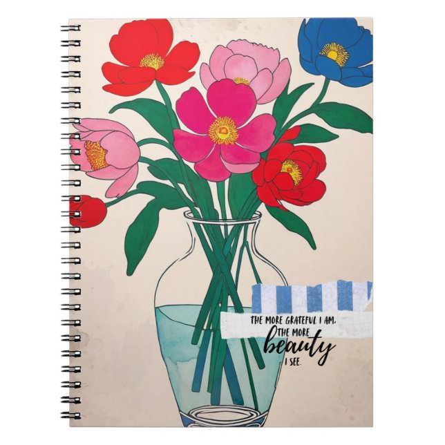 Blommor i en vas | Anteckningsbok Dagbok (Framsidan)