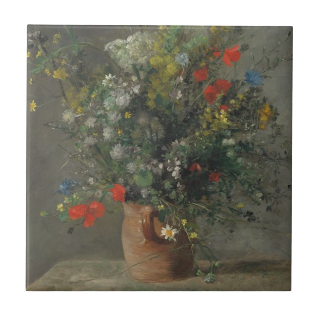 Blommor i en vas, c.1866 kakelplatta (Framsidan)