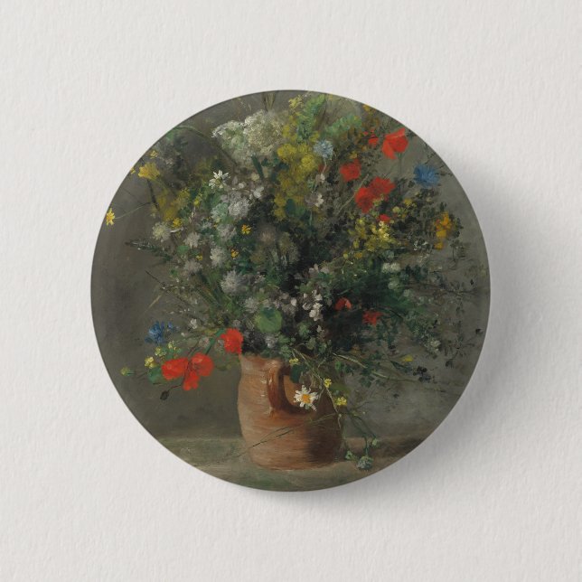 Blommor i en vas, c.1866 knapp (Framsida)