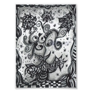 Blommor i en Vas-inspirerad konst Fototryck