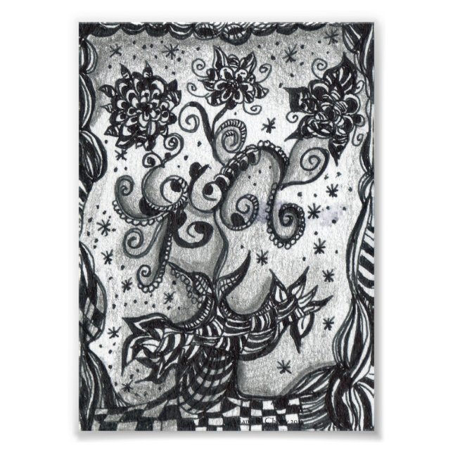 Blommor i en Vas-inspirerad konst Fototryck (Framsidan)