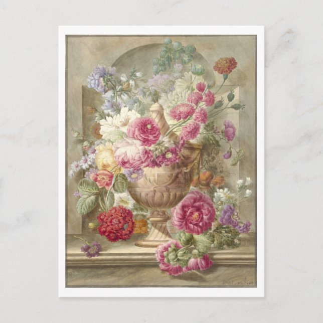 Blommor i en vas målning vykort (Framsida)