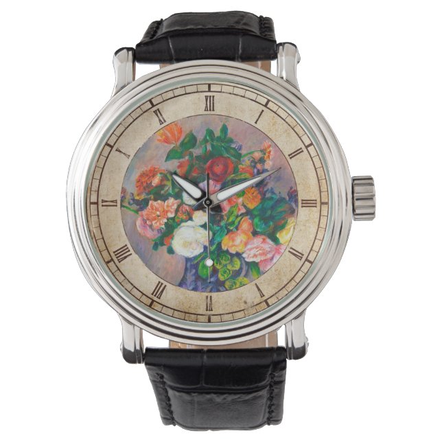 Blommor i en Vas Pierre Auguste Renoir-målning Armbandsur (Framsida)