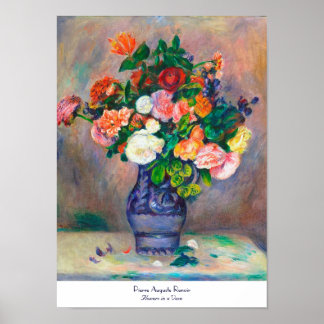 Blommor i en Vas Pierre Auguste Renoir-målning Poster