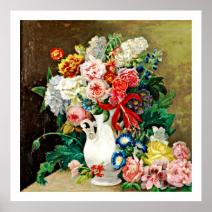 Blommor i en vasPaulus Theodorus skåpbil Brussel Poster