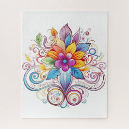Blommor i ett regnbåge av Färg Jigszons Puzzle Pussel