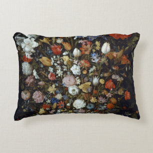 Blommor i ett träkärl Jan Brueghel den äldre Prydnadskudde