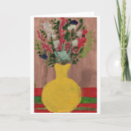 Blommor i ett vas-kort för gult kort