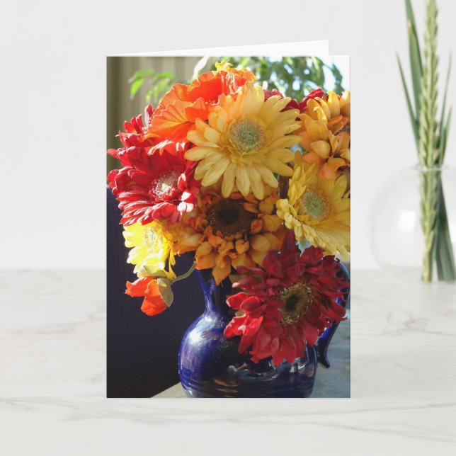 Blommor i ett vaskort kort (Framsida)