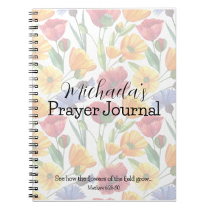 Blommor i Fält Prayer Journal Anteckningsbok