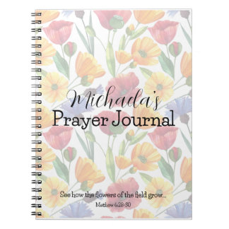 Blommor i Fält Prayer Journal Anteckningsbok
