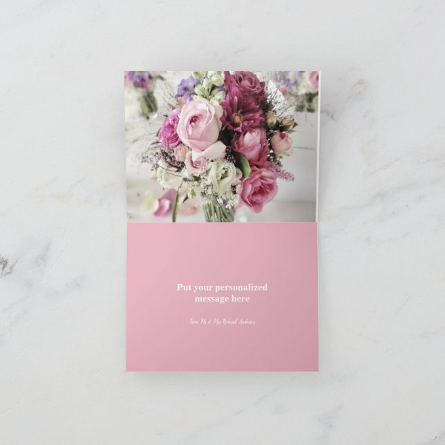 Blommor i färg tack kort (Inuti)