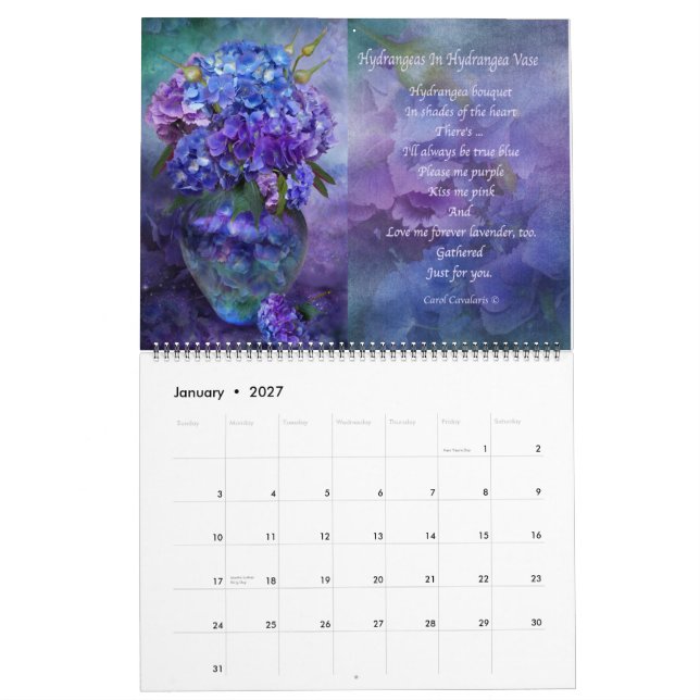 Blommor i Finare Vas Art Calendar 2014 Kalender (Jan 2027)