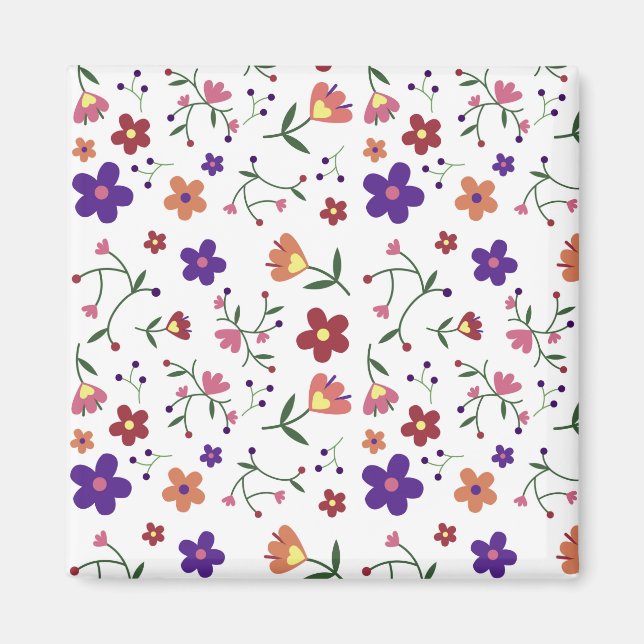 Blommor i Floran för naturdesign i Mönster Magnet (Framsidan)