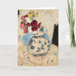 Blommor i Flower Vas Tadeusz Makowski Kort