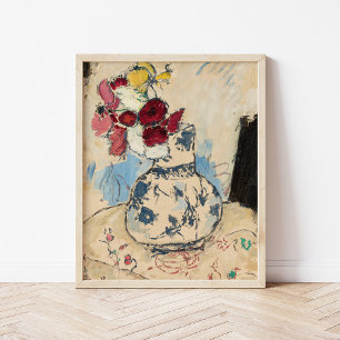 Blommor i Flower Vas Tadeusz Makowski Poster