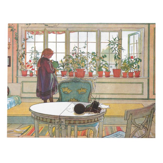 Blommor i fönsterrutan av Carl Larsson Anteckningsblock (Framsida)