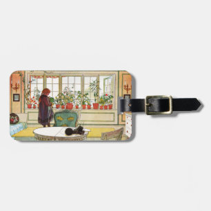 Blommor i fönsterrutan av Carl Larsson Bagagebricka