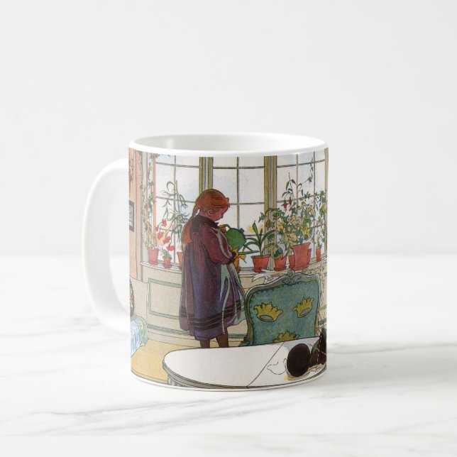 Blommor i fönsterrutan av Carl Larsson Kaffemugg (Framsida vänster)