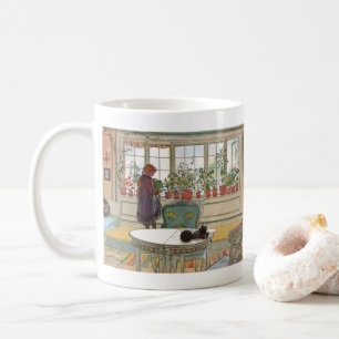 Blommor i fönsterrutan av Carl Larsson Kaffemugg