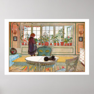 Blommor i fönsterrutan av Carl Larsson Poster