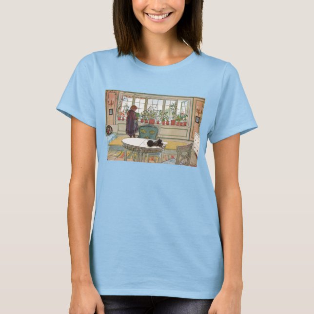 Blommor i fönsterrutan av Carl Larsson T-shirt (Framsida)