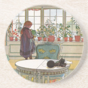 Blommor i fönsterrutan av Carl Larsson Underlägg