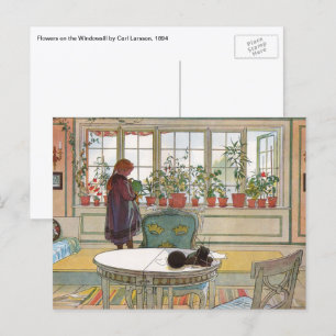 Blommor i fönsterrutan av Carl Larsson Vykort