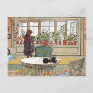 Blommor i fönsterrutan av Carl Larsson Vykort