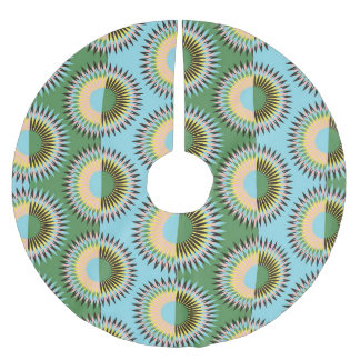 Blommor i form av reflexblå grönt mönster. julgransmatta borstad polyester