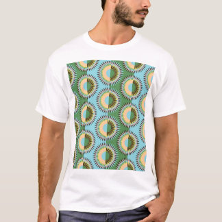 Blommor i form av reflexblå grönt mönster. t shirt
