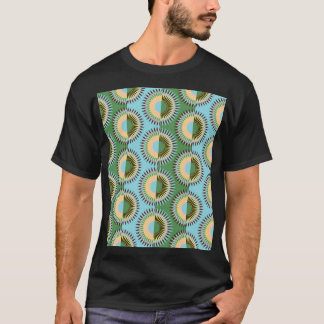 Blommor i form av reflexblå grönt mönster. t shirt