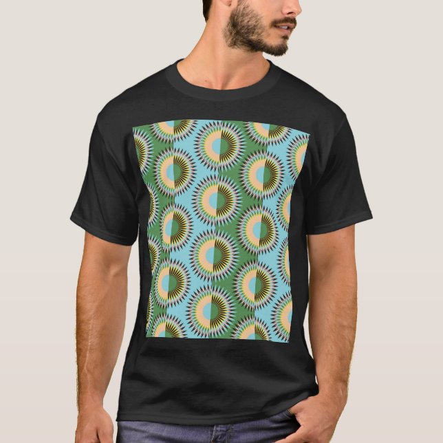 Blommor i form av reflexblå grönt mönster. t shirt (Framsida)