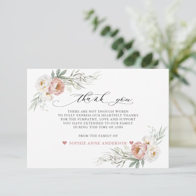 Blommor i foto Dusty Ro i lyft minne Tack Kort (Stående Fram)