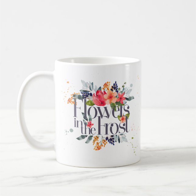 Blommor i frostmuggen för on-line läraresnö kaffemugg (Vänster)