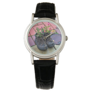 Blommor i gamla Boots Armbandsur