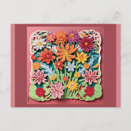 Blommor i Garden | Papper konst Vykort