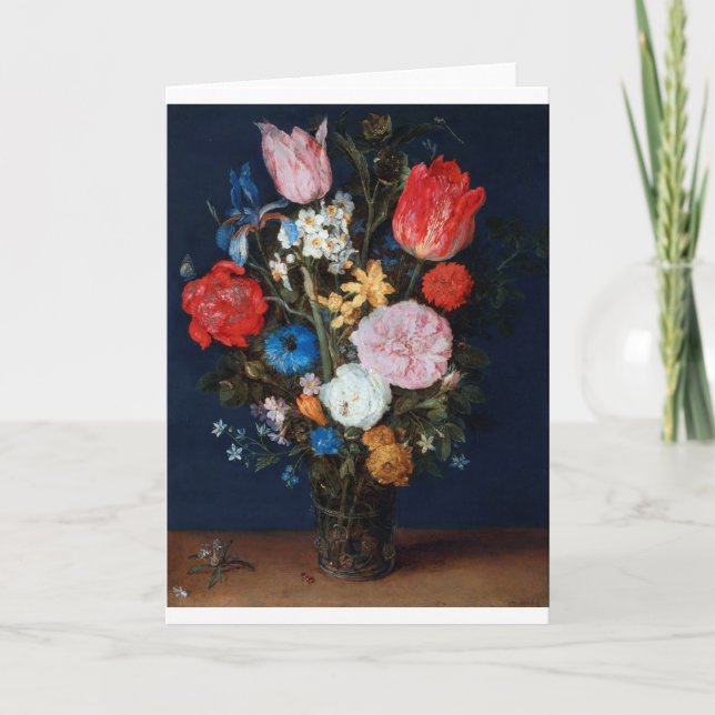 Blommor i glasfartyget Jan Brueghel den äldre Kort (Framsida)