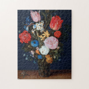 Blommor i glasfartyget Jan Brueghel den äldre Pussel