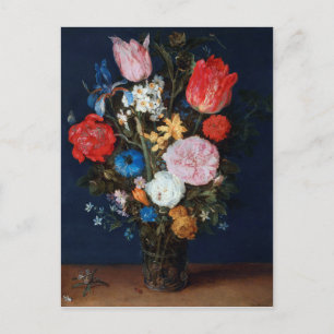 Blommor i glasfartyget Jan Brueghel den äldre Vykort